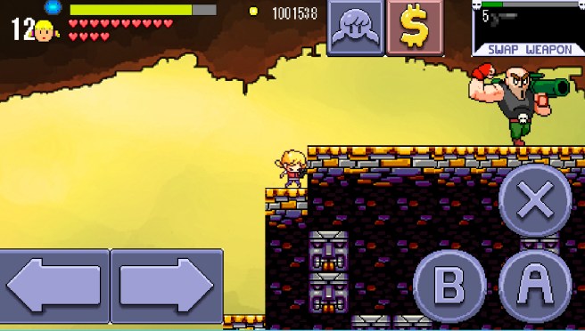 Cally is able to attack this enemy from below with her sword 